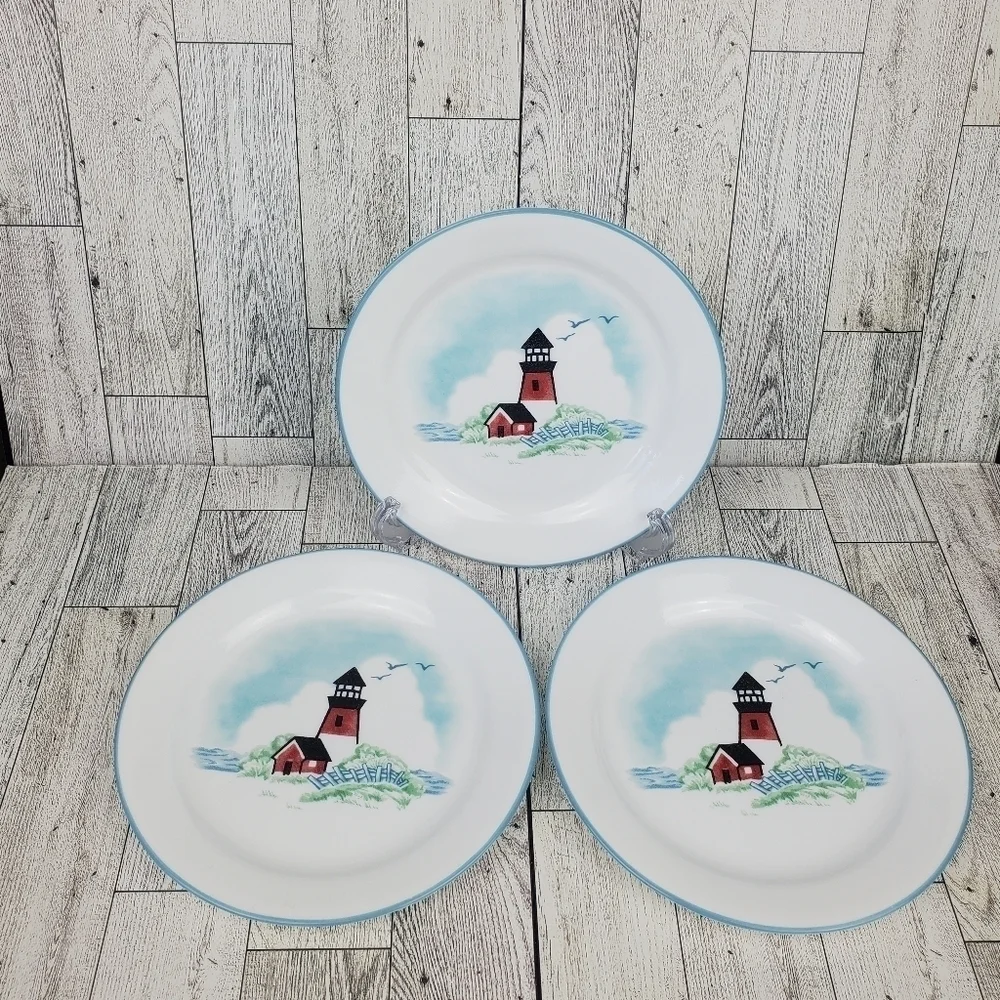 3 Vintage Corelle Outer Banks Lighthouse Pattern 7